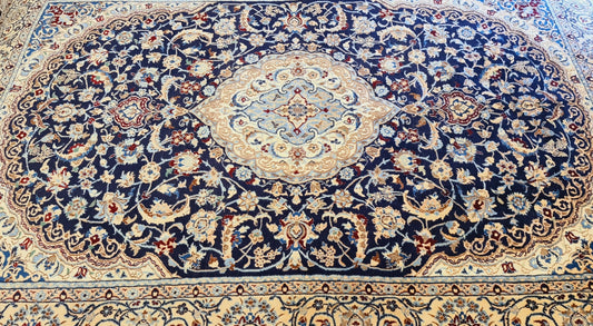 Navy Persian Wool & Silk (280 x 200 cm)Navy Persian Wool & Silk (280 x 200 cm) - /products/navy-persian-wool-silk-280x200-cm