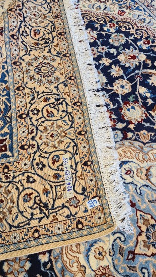 Navy Persian Wool & Silk (280 x 200 cm)