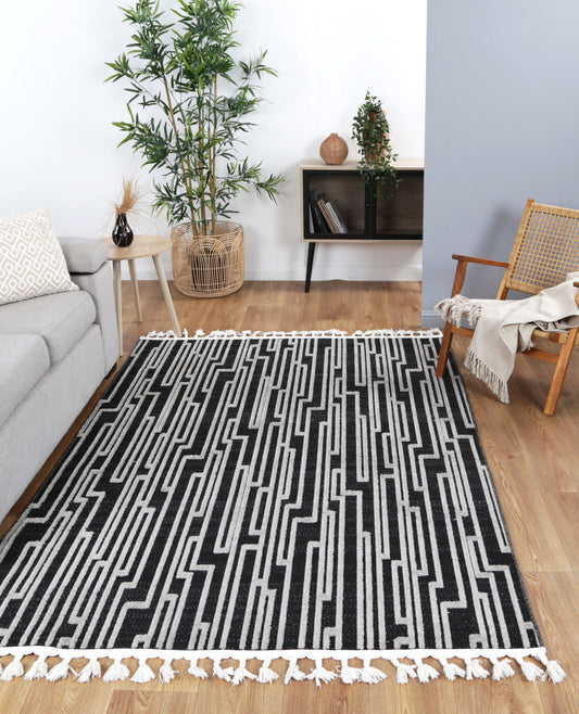 Ares Arcadia Geomteric Black and White Rug - /products/ares-arcadia-geomteric-black-and-white-rug