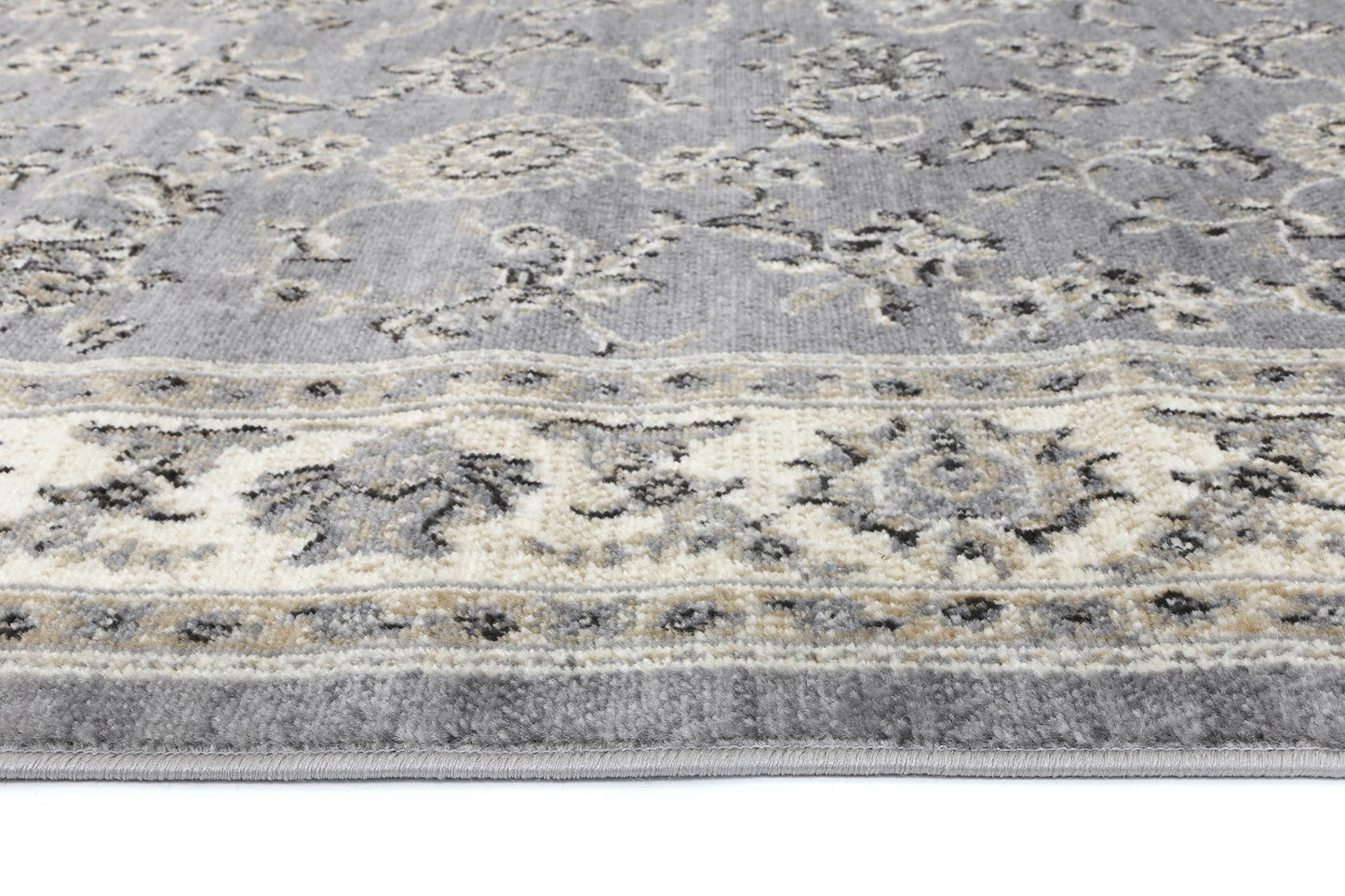 Ariana Grey Cream Border Rug