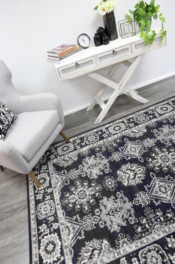 Ariana Ziegler Navy Grey Rug