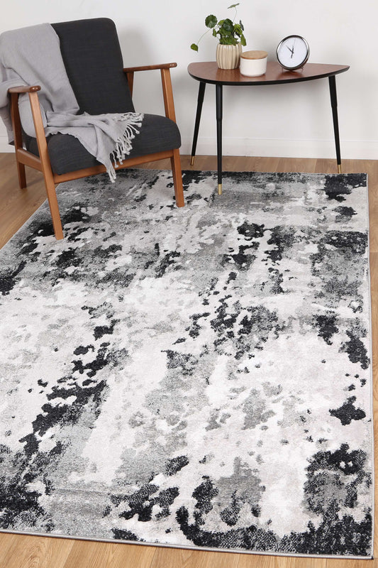 Bergen Abstract Black and Grey Rug - /products/bergen-modern-abstract-grey-black-rug