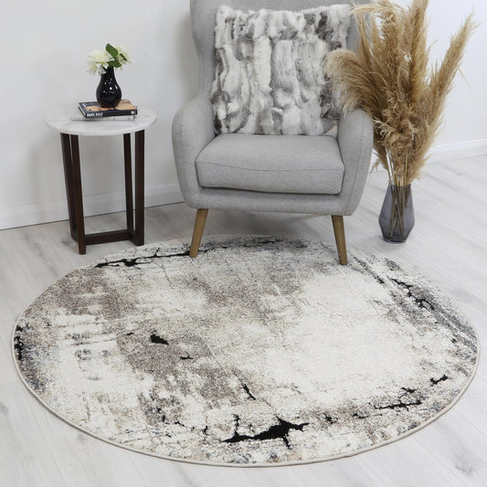 Chelsea Sandstone Grey and Beige Plush Round Rug - /products/chelsea-sandstone-grey-and-beige-plush-round-rug
