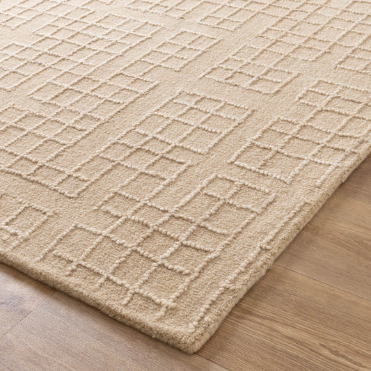 Abasco Croissant Beige Knitted Wool Rug - /products/abasco-croissant-beige-knitted-wool-rug