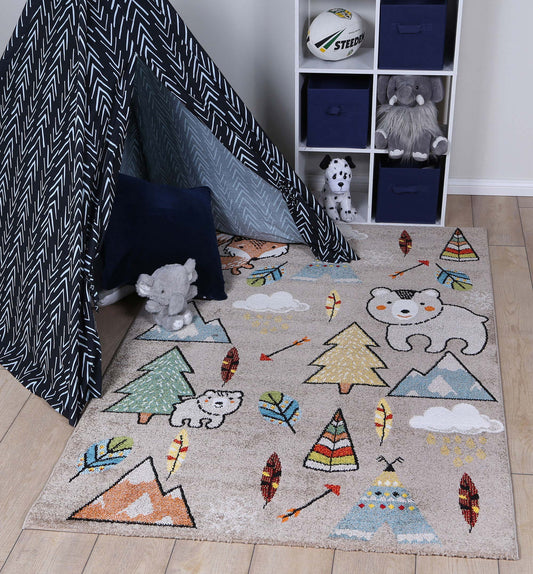 Happy Feet Mini Mountaineers Grey Kids Rug - /products/happy-feet-mini-mountaineers-grey-kids-rug