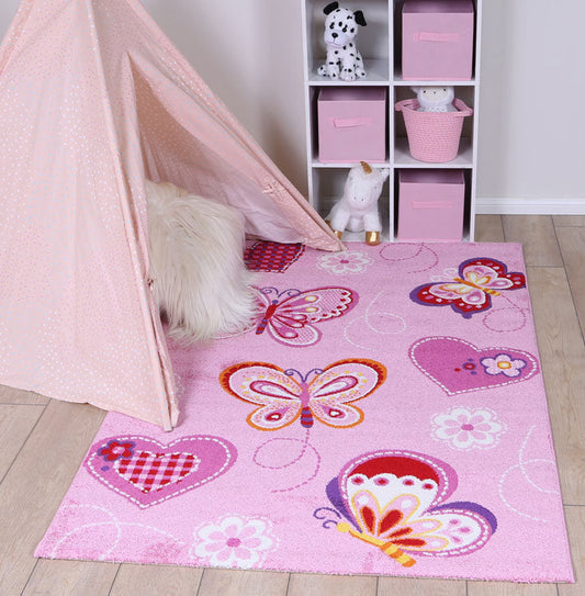 Happy Feet Beautiful Butterflies Pink Kids Rug - /products/happy-feet-beautiful-butterflies-pink-kids-rug