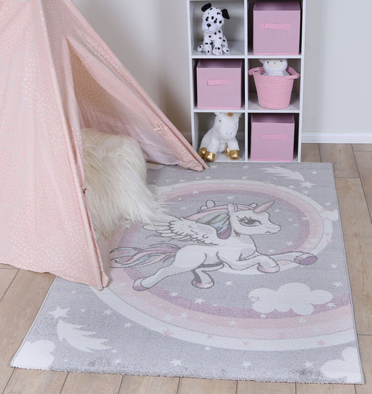 Happy Feet Powerful Pegasus Grey Kids Rug - /products/happy-feet-powerful-pegasus-grey-kids-rug