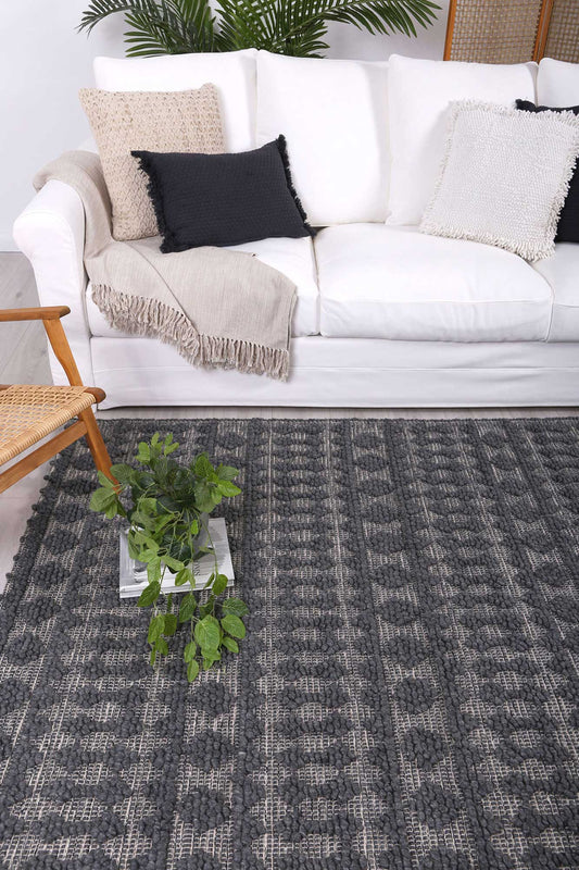 Himalaya Fine Tribal Grey Wool Rug - /products/kaiden-fine-tribal-grey-wool-rug
