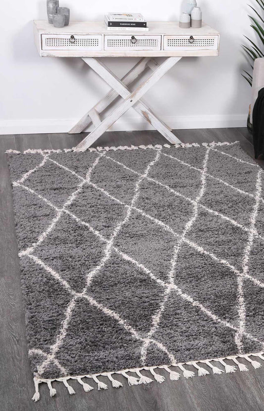 Kasbah Clara Diamond Tribal Grey Rug - /products/kasbah-clara-diamond-tribal-grey-rug
