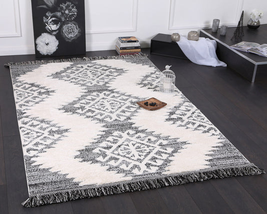 Kaza Tribal Cream Anthracite Rug - /products/mono-tribal-cream-anthracite