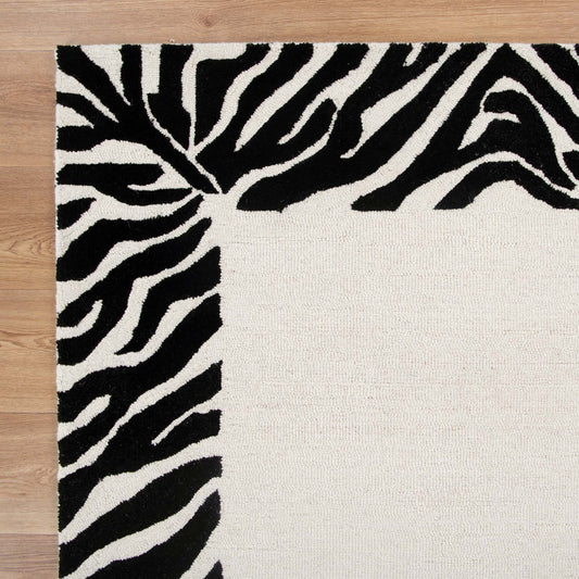 Les Nomades Zanzibar Black & White Wool Rug - /products/les-nomades-zanzibar-black-white-wool-rug