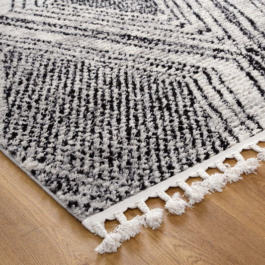 Mansour Harlequin Black & White Geometric Rug - /products/mansour-mans06-black-white