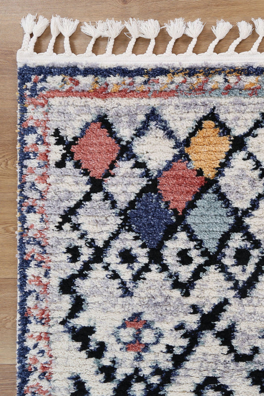 Moda Pattie Multi Tribal Rug - /products/moda-z058a-white-anthrasite