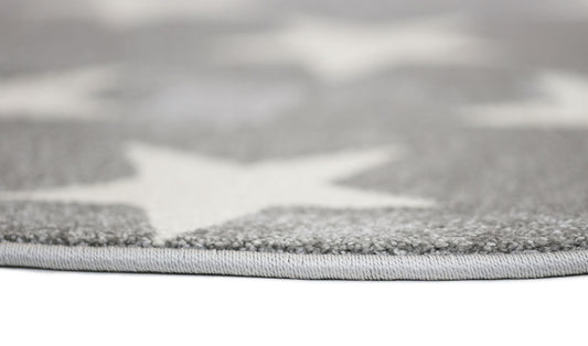 Piccolo Charcoal and White Stars Kids Round Rug - /products/piccolo-charcoal-and-white-stars-kids-round-rug