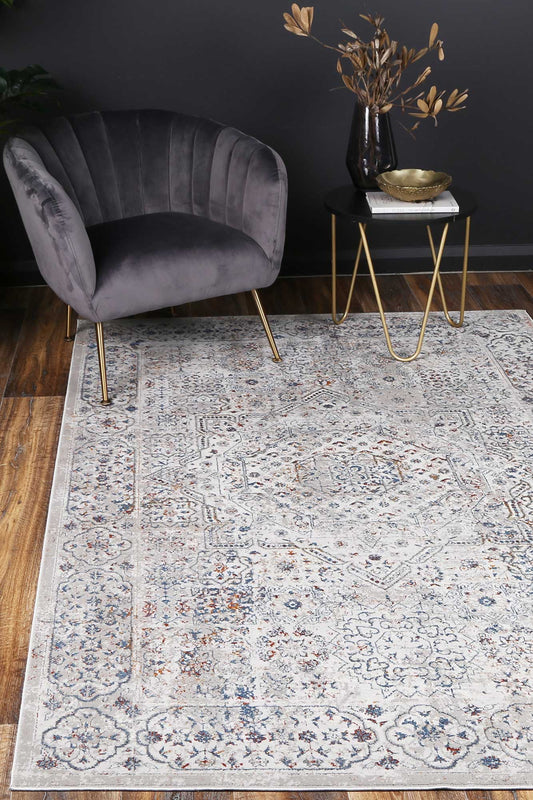 Porto Aurora Grey & Blue Traditional Rug - /products/porto-port14-d162g