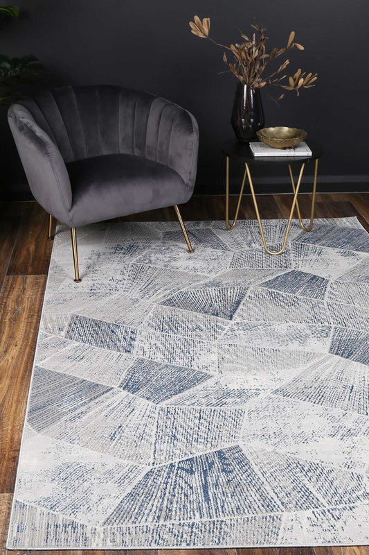 Porto Mason Grey & Blue Geometric Rug - /products/porto-port17-d989b