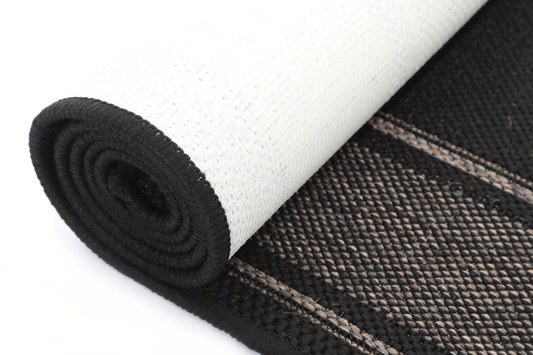Sisalo Black Bordered Line Pattern Rug - /products/sisalo-black-bordered-line-pattern-rug