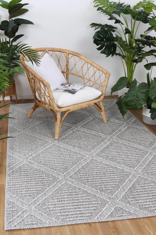 Vanuatu Vouza Grey Geometric Flatweave Rug - /products/vanuatu-vouza-grey-geometric-flatweave-rug
