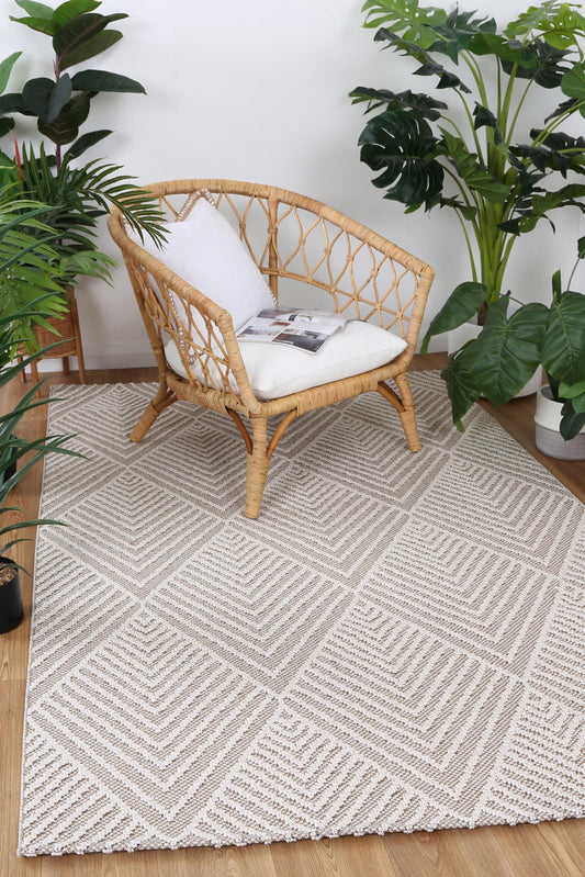 Vanuatu Onika Beige Geometric Flatweave Rug - /products/vanuatu-onika-beige-geometric-flatweave-rug
