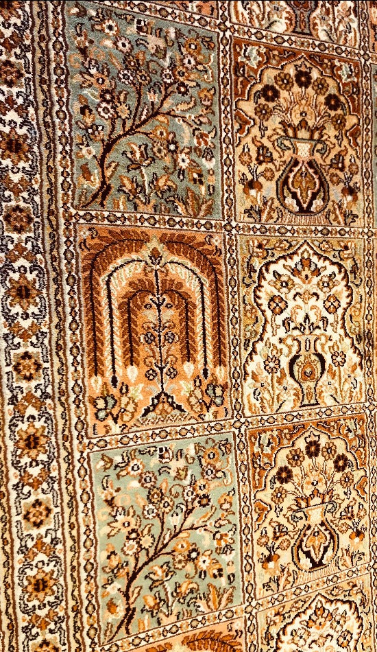 Guaranteed Original Hand Knotted Silk Wool Rug (90 x 150 cm)