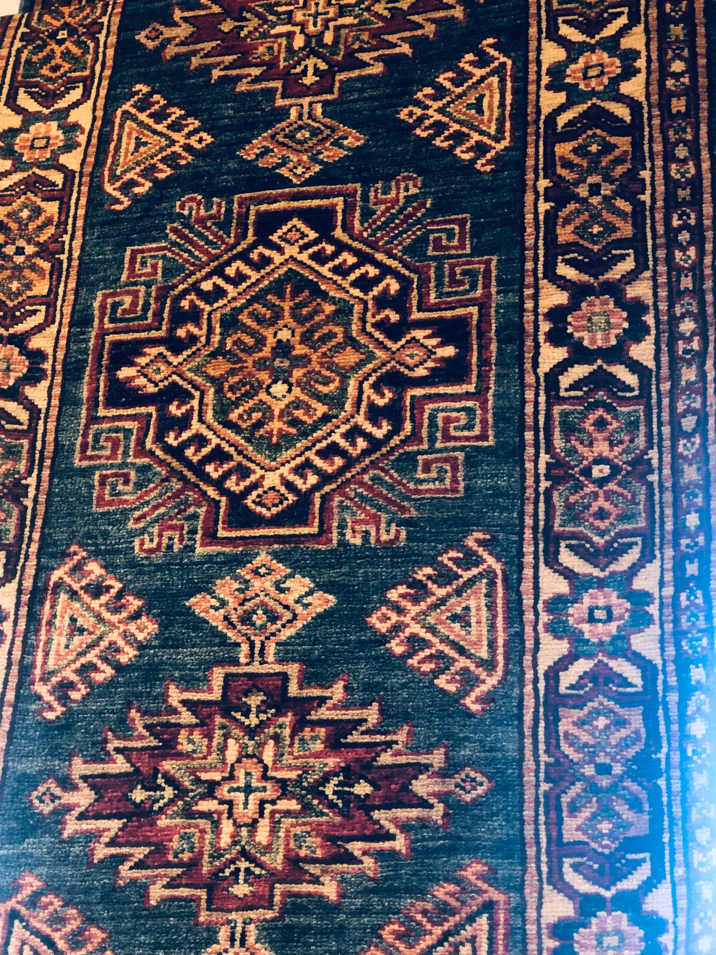Fantastic Superfine Kazak Rug with Natural Vegetable Dyes (167 X 72 cm)