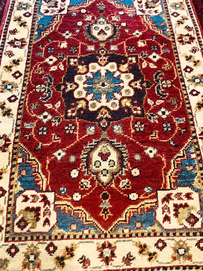 Handmade Hand Knotted Chubi Veg Dyes Rug (90 X 60 cm)