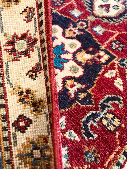 Handmade Hand Knotted Chubi Veg Dyes Rug (90 X 60 cm)