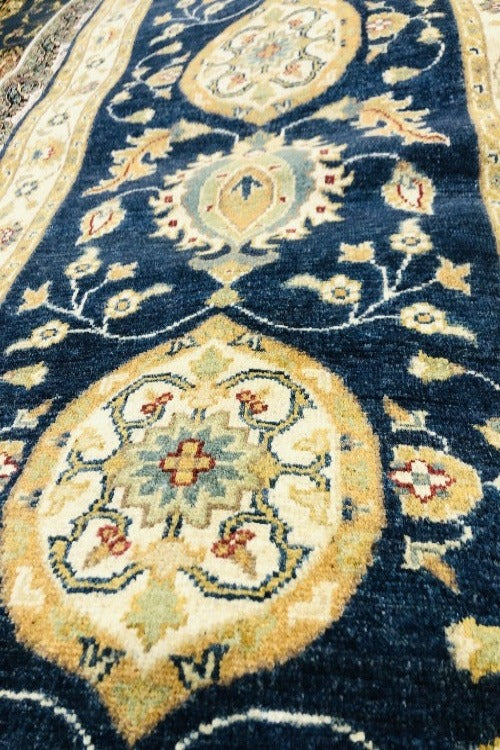 Natural Veg Dyes Handmade Hand Knotted Beautiful Chubi Runner (290 X 80 cm)