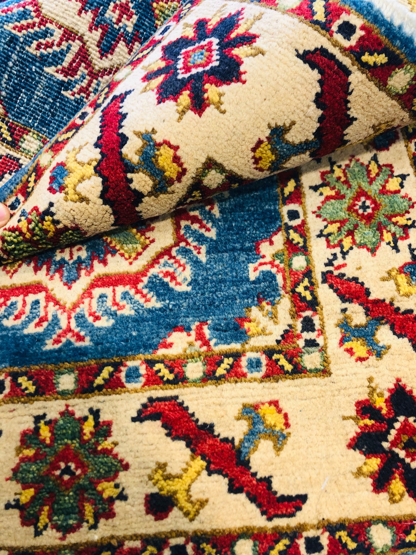 Handmade Hand Knotted Chubi Veg Dyes Rugs 90 X 60 cm