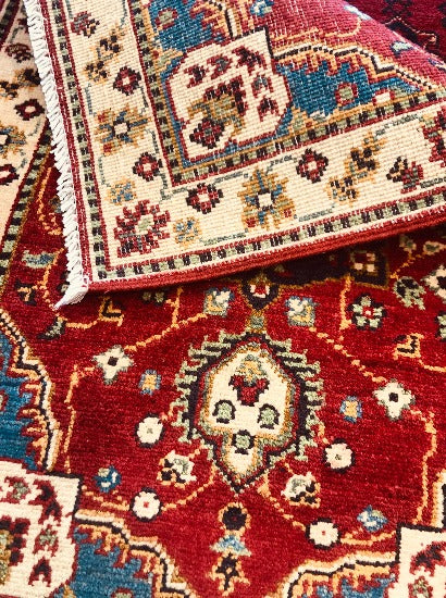 Handmade Hand Knotted Chubi Veg Dyes Rug (90 X 60 cm)