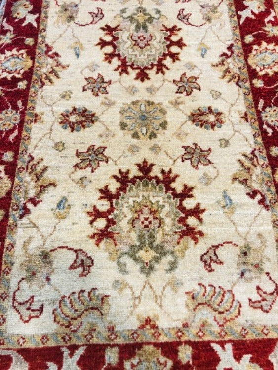 Afghan Hand Knotted Chubi Natural Wool Rug (120 X 80 cm)