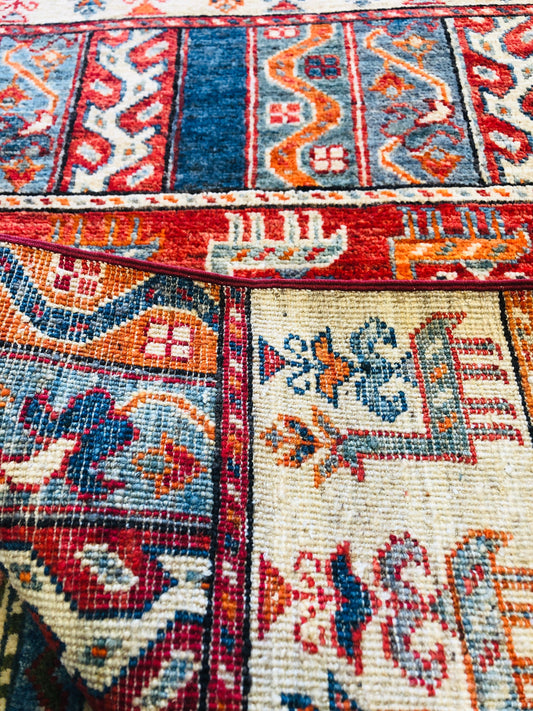 Zoo Design Superfine Kazak with Unique Tribal Pattern Rug (120x80cm) - /products/superfine-kazak-tribal-pattern-rug-120-x-80-cm