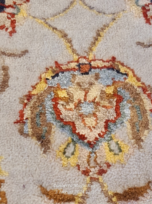 Authentic Persian Rug – Handwoven Floral Design in Soft Cream & Pastel Shades | Magic Rugs (125 X 185 CM) - /products/wool-silk-persian-rug-online