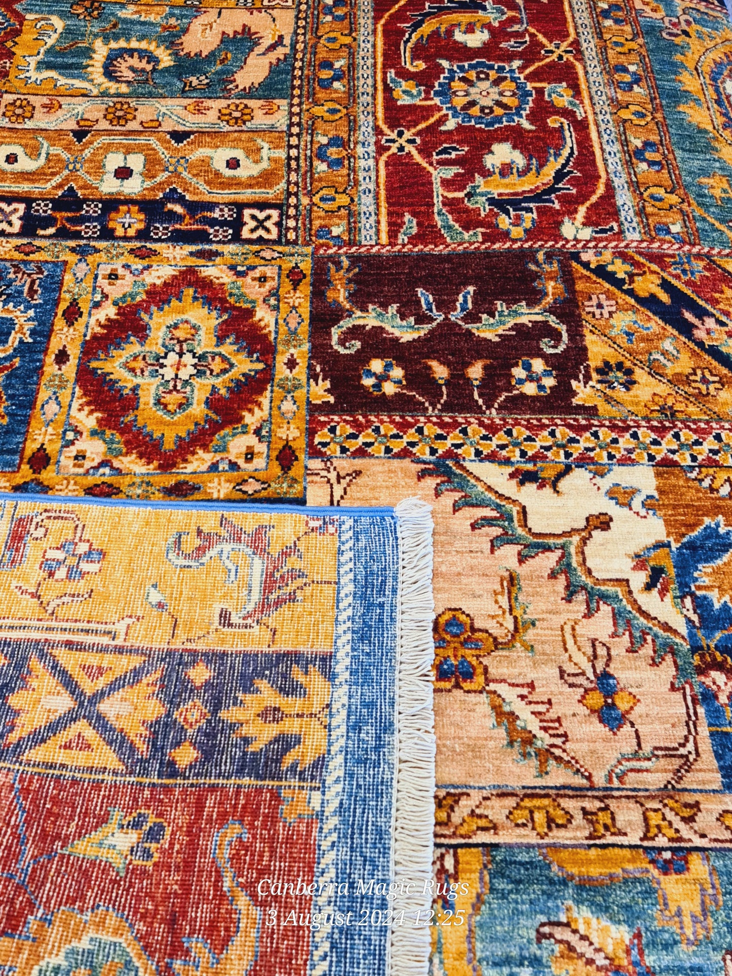 Fantastic Natural Red Base with Multi Colour Handmade Wool Rug – 190x125 CM