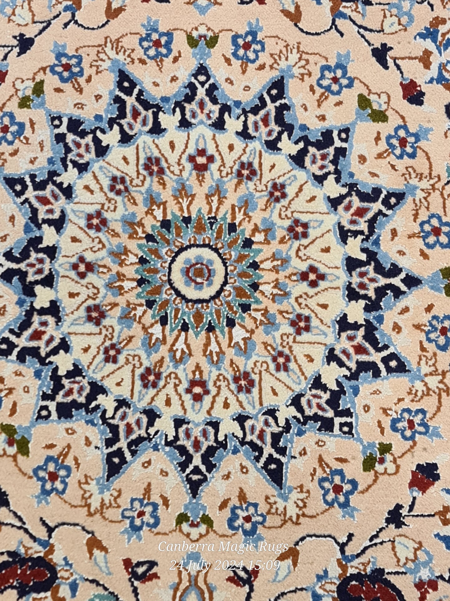 Piece of Art Persian Nain Wool & Silk Rug – Luxury Handmade Design (135 X 215)CM