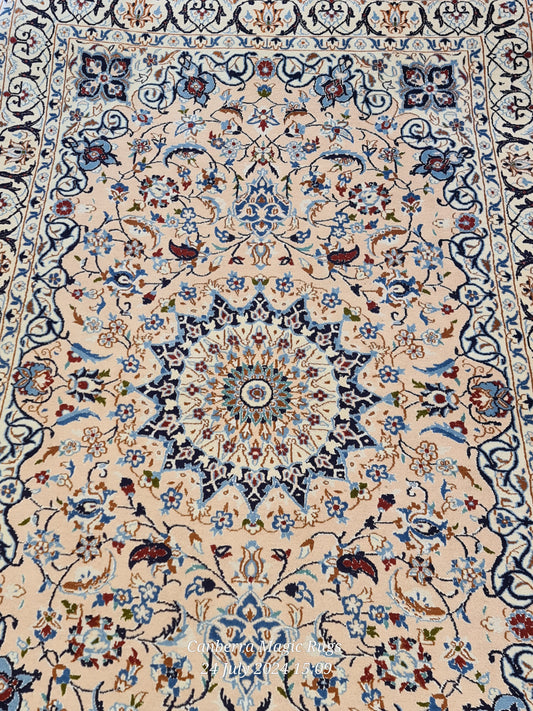 Piece of Art Persian Nain Wool & Silk Rug – Luxury Handmade Design (135 X 215)CM - /products/piece-of-art-persian-nain-wool-silk-rug
