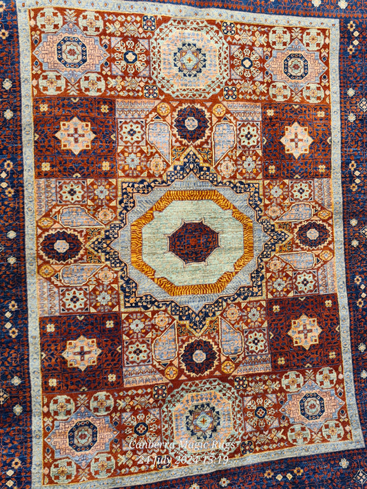 Super Fine Hand Knotted Kazak with Natural Vegetable Dyes | Hand Knotted Rugs Online - /products/super-fine-hand-knotted-kazak-natural-vegetable-dyes-160-x-200-cm