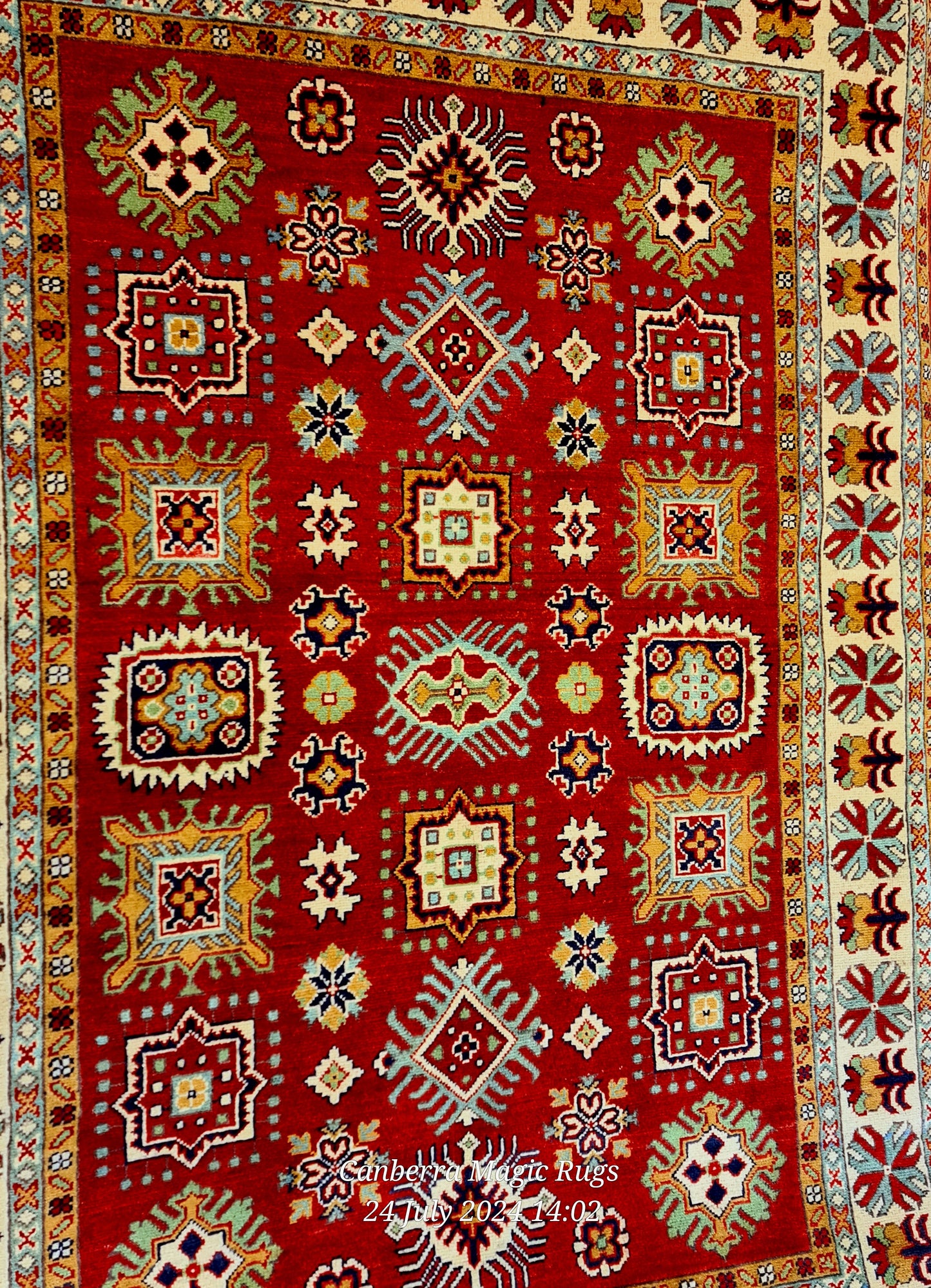 Hand Knotted Kazak with Natural Vegetable Dyes