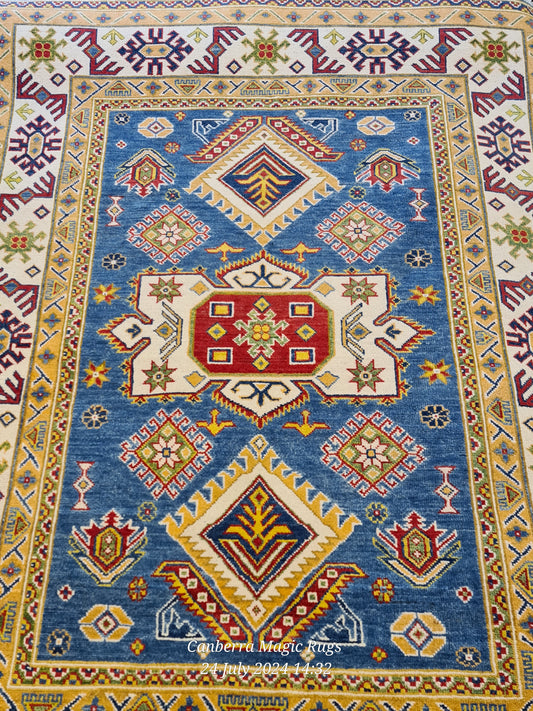 Hand Knotted Blue Chubi Wool Rug (155 x 200 cm) | Authentic Handmade Wool Rugs Online – Magic Rugs - /products/hand-knotted-blue-chubi-wool-rug-155-x-200-cm