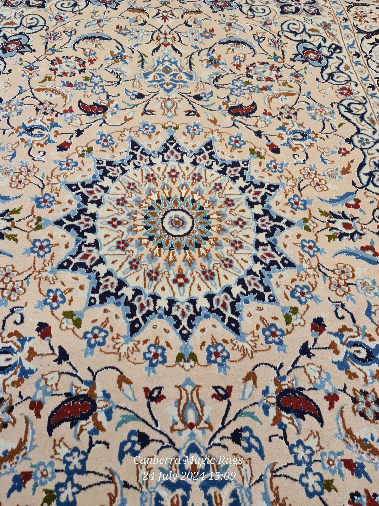 Piece of Art Persian Nain Wool & Silk Rug – Luxury Handmade Design (135 X 215)CM