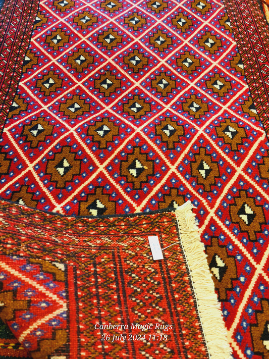 Turkmen Oriental Rug Hand Knotted with Authentic Designs (65 X 130 CM) - /products/turkmen-oriental-rug-large-persian-rugs-65-x-130-cm