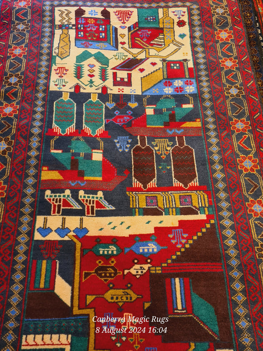 Geometric and Tribal Patterns of Adraskan Rugs – (106 x 195) cm - /products/geometric-tribal-pattern-adraskan-rugs-106-x-195-cm