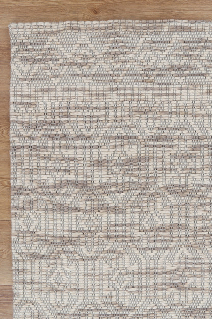 Copacabana Geometric Beige Wool Rug