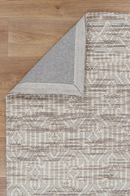 Copacabana Geometric Beige Wool Rug