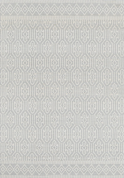 Copacabana Geometric Light Grey Wool Rug