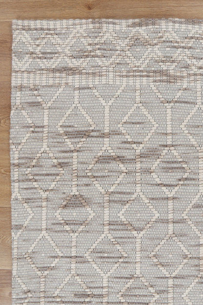 Copacabana Lattice Beige Wool Rug