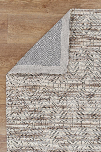 Copacabana Chevron Beige Wool Rug