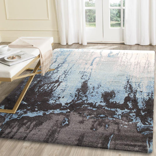 Matisse Blue Abstract Rug - /products/morisot-blue-abstract
