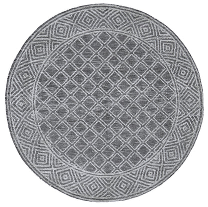 Amritsar Ajnala Grey Round Cotton Blend Rug