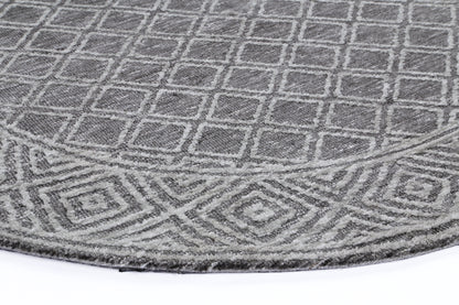 Amritsar Ajnala Grey Round Cotton Blend Rug